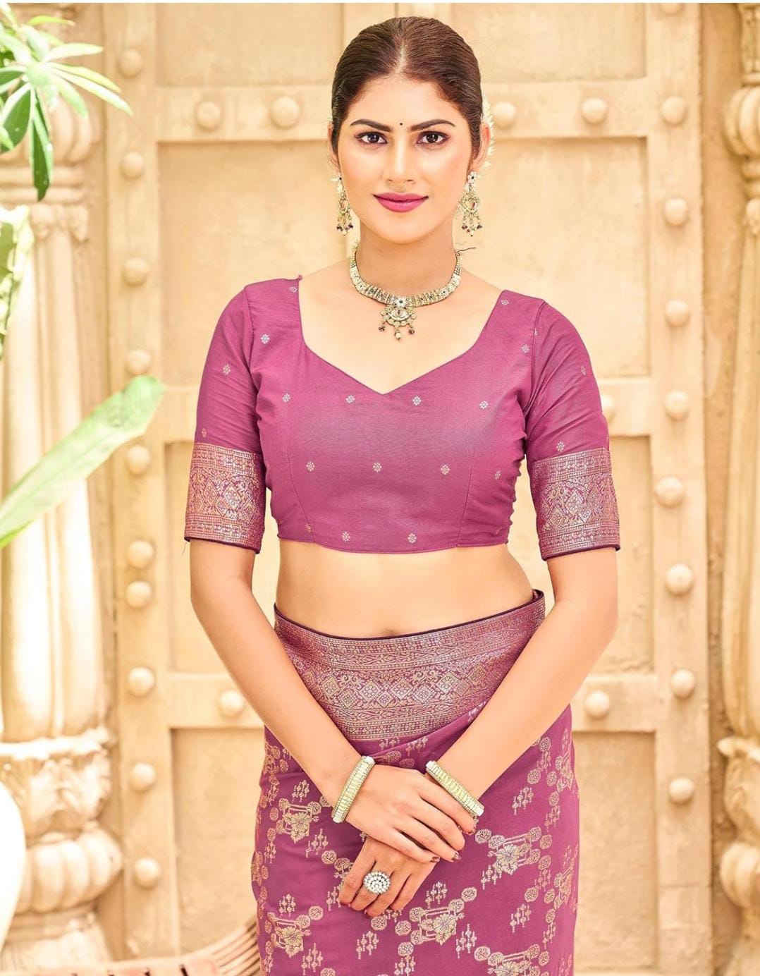 Exquisite Brocade Saree Weaving Artistry Showcases Festive Grandeur