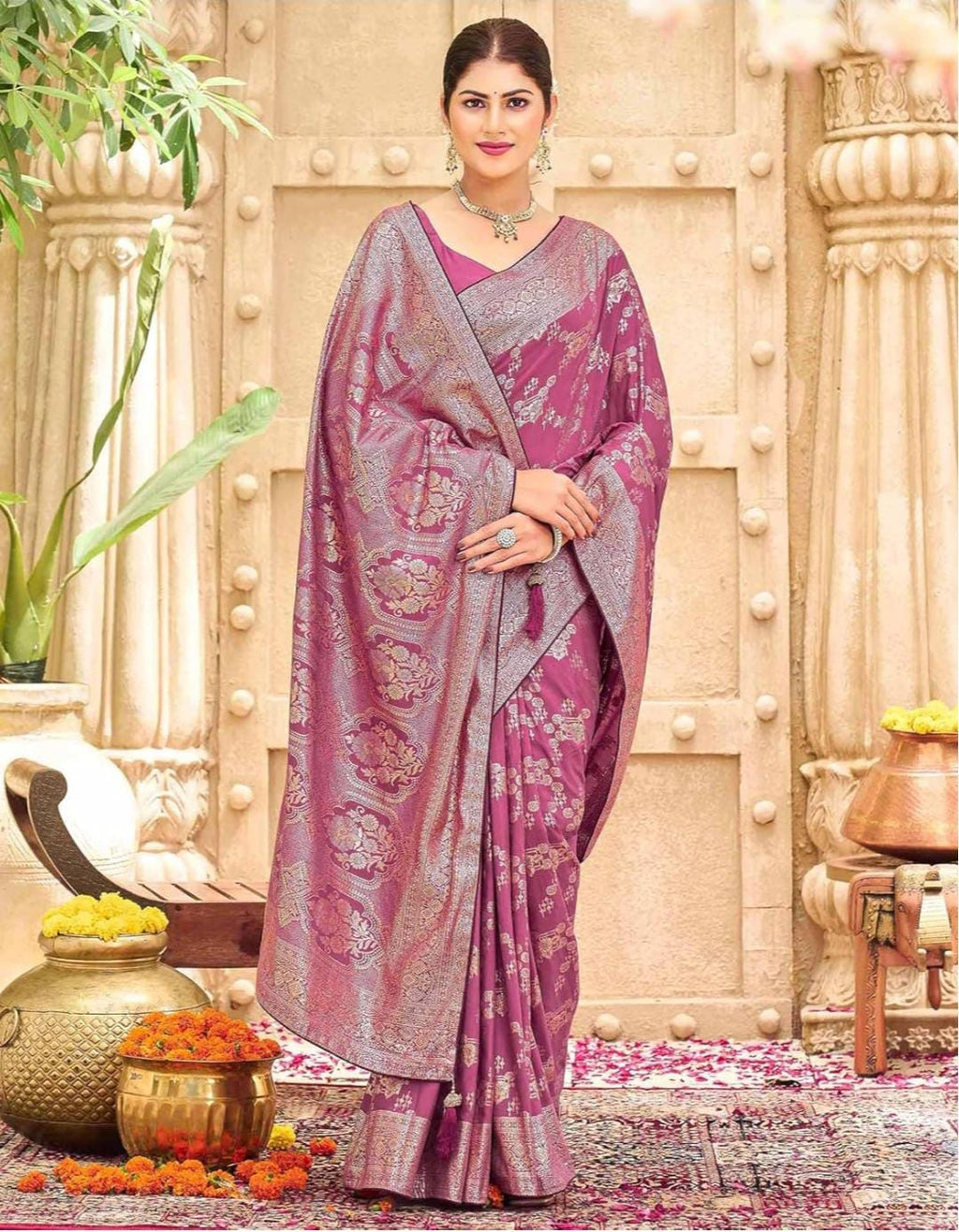 Exquisite Brocade Saree Weaving Artistry Showcases Festive Grandeur