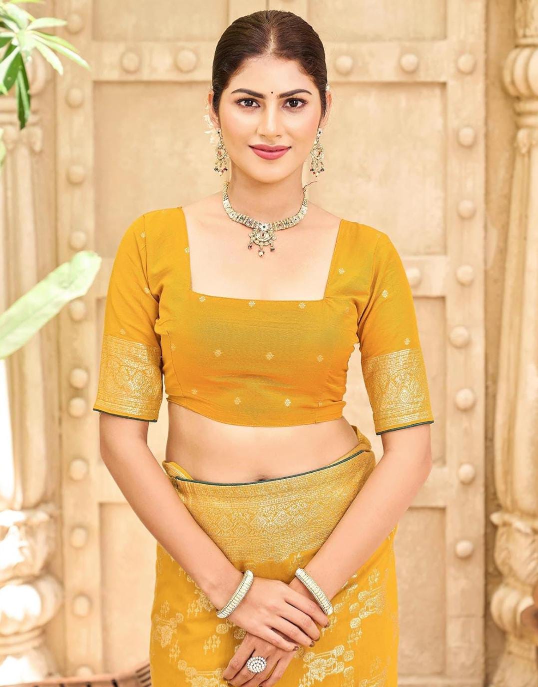 Exquisite Brocade Saree Weaving Artistry Showcases Festive Grandeur