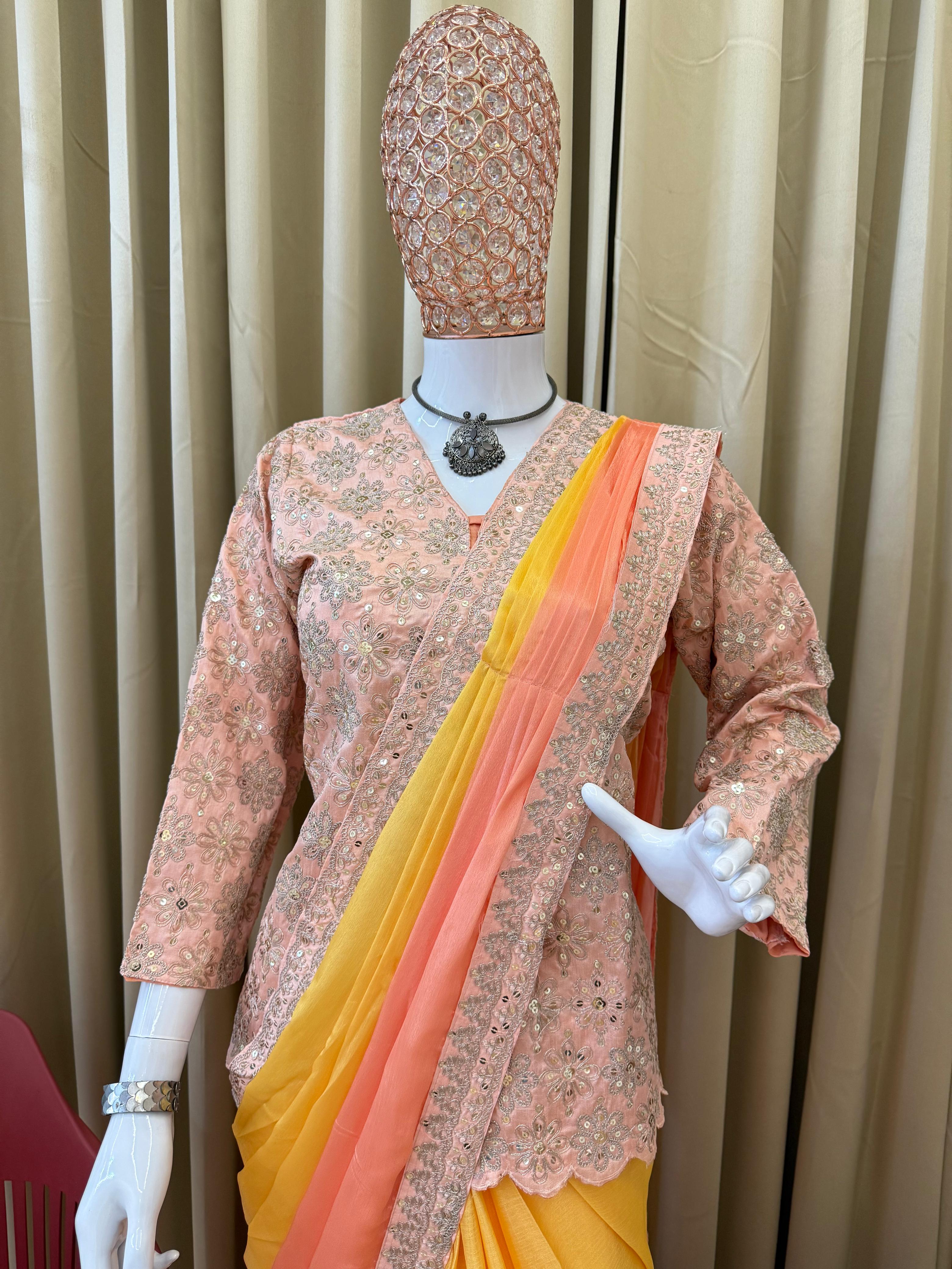 Elegant Saree with Jacket Blouse