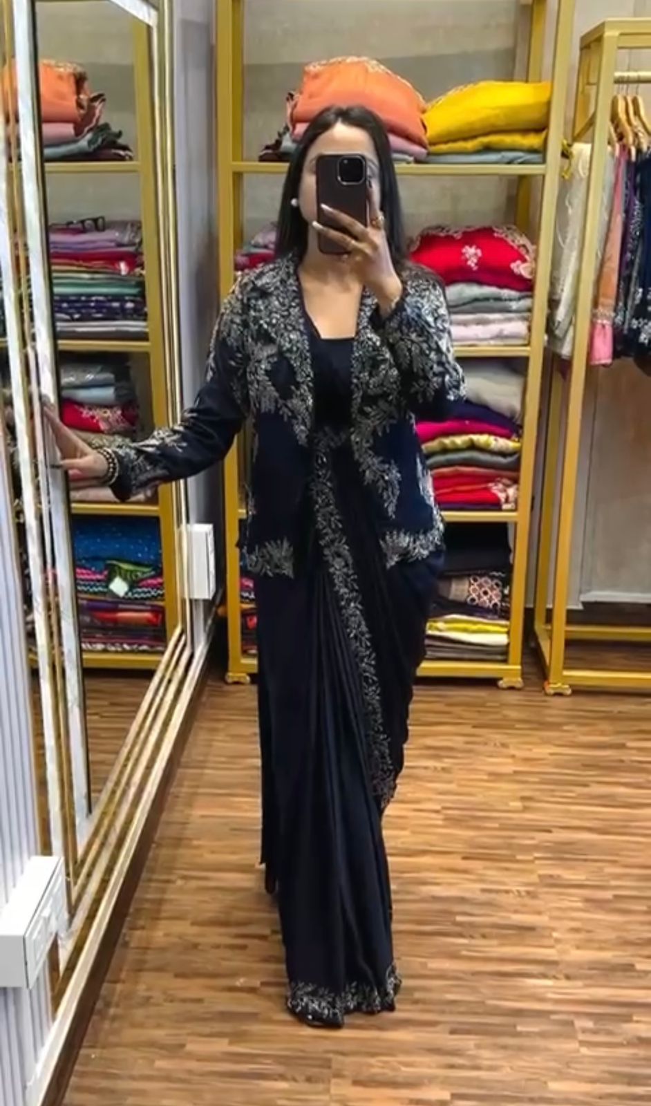 Elegant Saree with Embroidered Jacket
