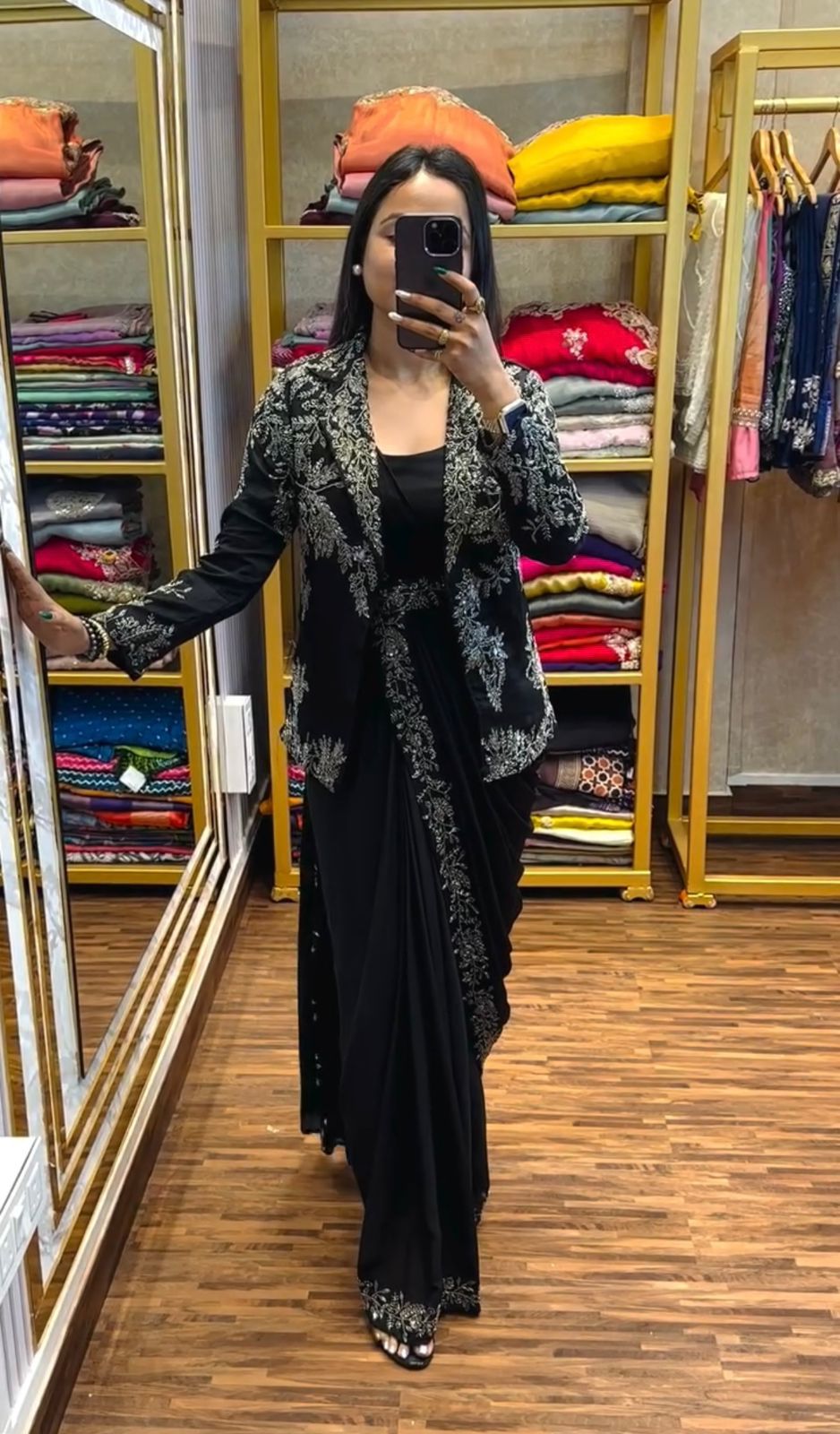 Elegant Saree with Embroidered Jacket