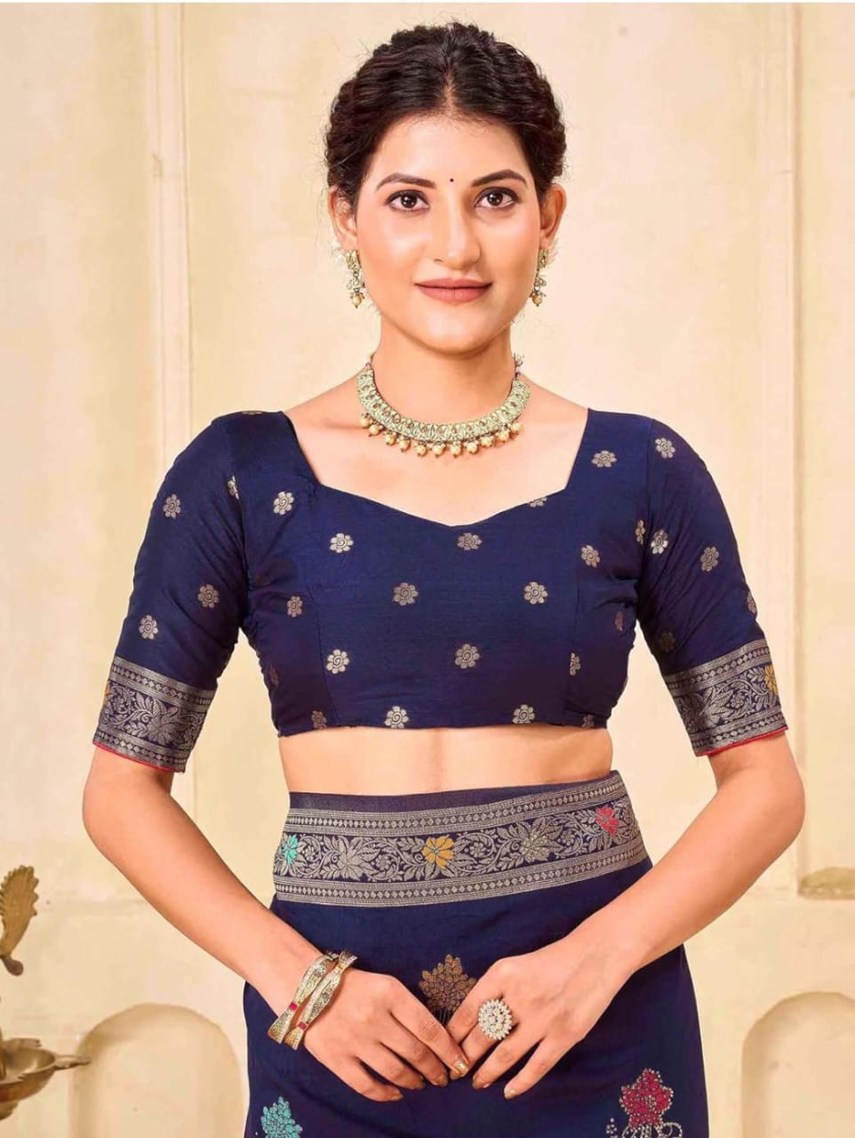 Regal Silk Saree with Intricate Multicolored Weave