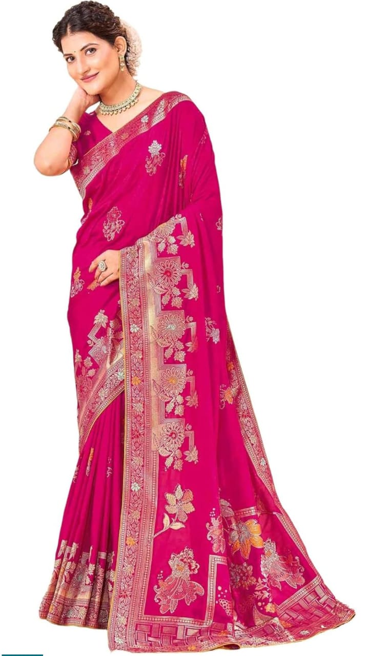 Regal Silk Saree with Intricate Multicolored Weave