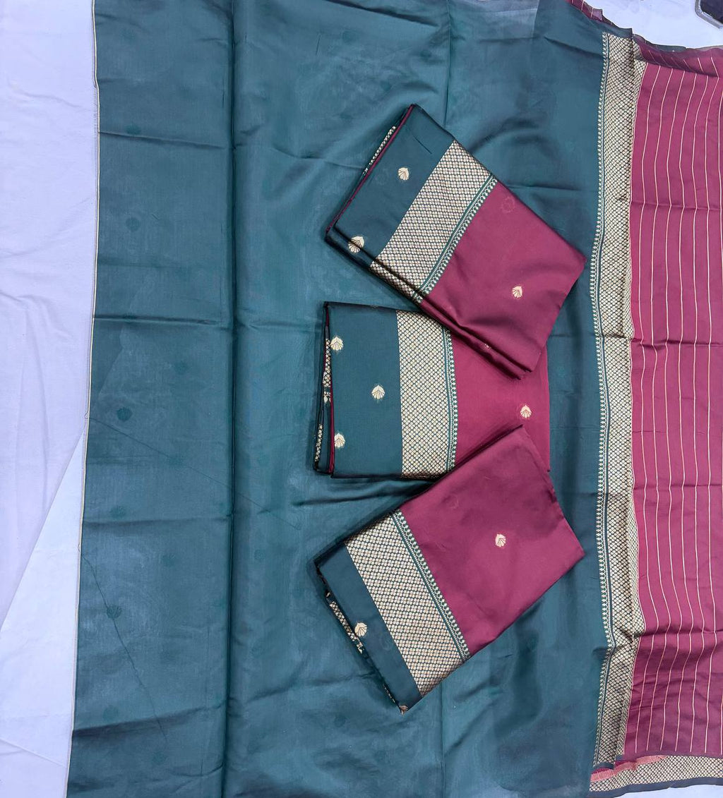 Elegant Dual-Tone Border Saree