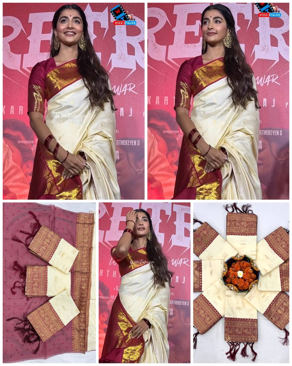 Elegant Traditional cream with Contrast Border Saree