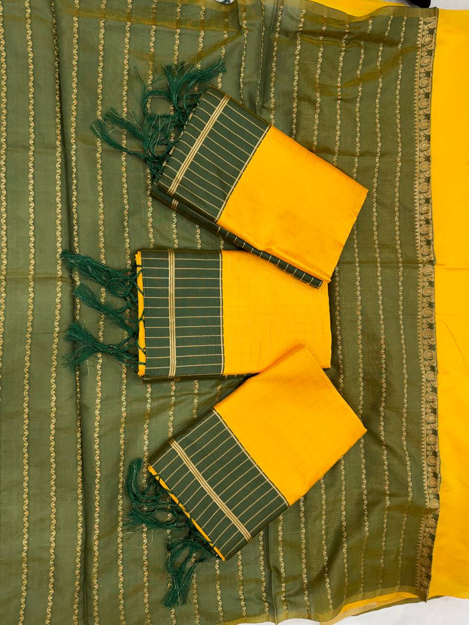 Soft lichi silk yellow Ethnic Tradition Saree